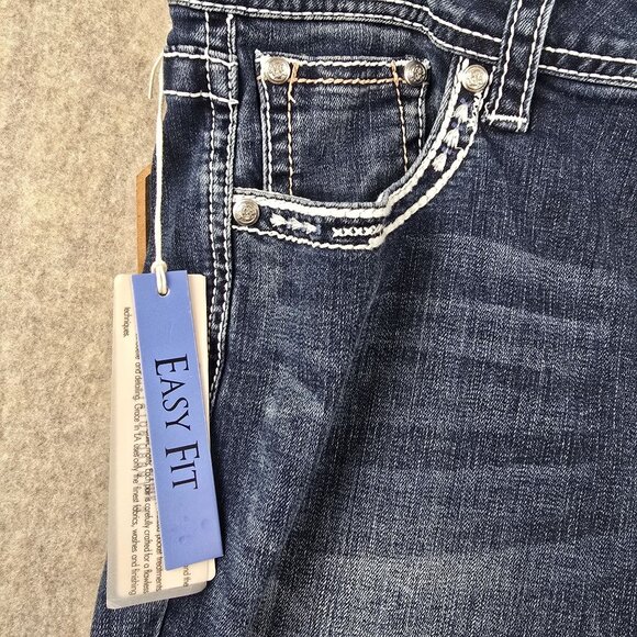 Grace In LA Easy Fit Bootcut Dark Wash Jeans Size 29 Cotton Blend Stretch Denim - Picture 3 of 9